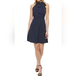 Vince Camuto Elegant Navy Blue Sleeveless Dress